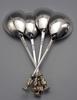 Antique Silver Apostle Spoon Set (4)